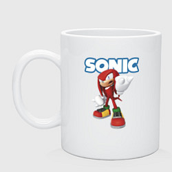 Кружка керамическая Knuckles Echidna Sonic Video game Ехидна Наклз Вид, цвет: белый