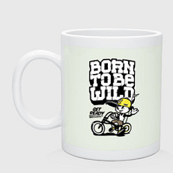 Кружка керамическая Born to be wild Рожденный быть диким, цвет: фосфор