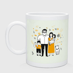 Кружка керамическая FRIENDLY FAMILY, цвет: фосфор
