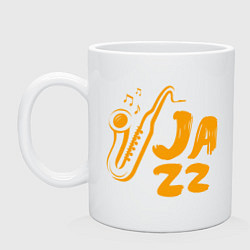 Кружка керамическая Jazz Music, цвет: белый