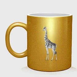 Кружка керамическая Грация жирафа, цвет: золотой
