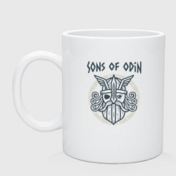 Кружка керамическая Sons of Odin, цвет: белый