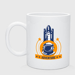 Кружка керамическая Space - Adventure, цвет: белый