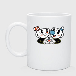 Кружка керамическая Друзья Cuphead, цвет: белый