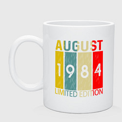 Кружка керамическая 1984 - Август, цвет: белый