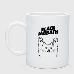 Кружка керамическая Black Sabbath - rock cat, цвет: белый