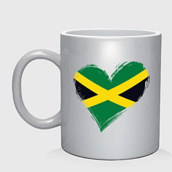 Кружка керамическая Сердце - Ямайка, цвет: серебряный