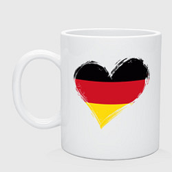 Кружка керамическая Сердце - Германия, цвет: белый