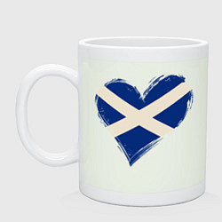 Кружка керамическая Сердце - Шотландия, цвет: фосфор