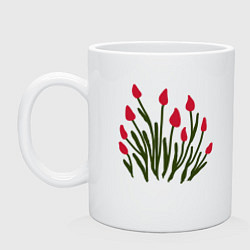 Кружка керамическая Simple Tulips, цвет: белый