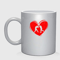 Кружка керамическая Бокс в моем сердце, цвет: серебряный