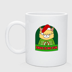 Кружка керамическая Xmas is no fun, цвет: белый