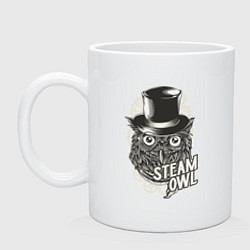 Кружка керамическая Steam owl, цвет: белый