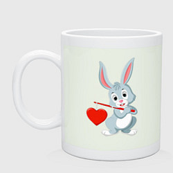 Кружка керамическая Влюблённый кролик, цвет: фосфор