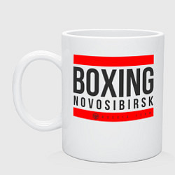 Кружка керамическая Novosibirsk boxing team, цвет: белый