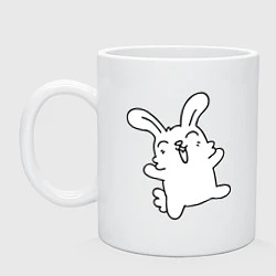 Кружка керамическая Happy Bunny, цвет: белый