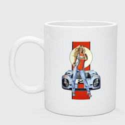 Кружка керамическая Porsche - Motorsport - Girl, цвет: белый