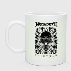 Кружка керамическая Megadeth Thirteen, цвет: фосфор