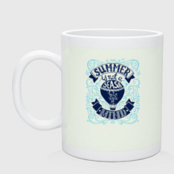 Кружка керамическая Лето - это не сезон, а состояние души, цвет: фосфор