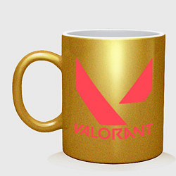 Кружка керамическая Valorant - logo, цвет: золотой