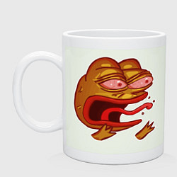 Кружка керамическая Evil Pepe sticker, цвет: фосфор