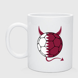 Кружка керамическая Qatar devil, цвет: белый