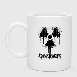 Кружка керамическая Danger radiation symbol, цвет: белый