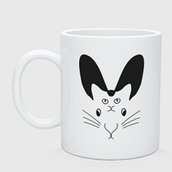 Кружка керамическая Котокролик, цвет: белый
