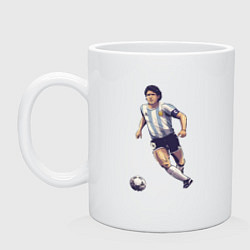 Кружка керамическая Maradona football, цвет: белый