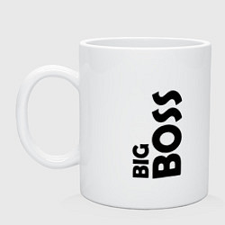 Кружка керамическая BIG BOSS - темная, цвет: белый