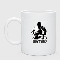 Кружка керамическая Боец Самбо, цвет: белый