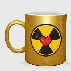 Кружка керамическая Радиация любви, цвет: золотой