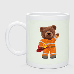 Кружка керамическая Пожарный медведь, цвет: фосфор