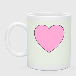 Кружка керамическая Большое розовое сердечко, цвет: фосфор