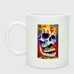 Кружка керамическая Crazy skull - нейросеть - art, цвет: фосфор