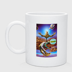 Кружка керамическая Космическое пугало - нейросеть, цвет: белый