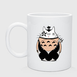 Кружка керамическая Totoro рокер, цвет: белый