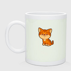 Кружка керамическая Рыжий котенок, цвет: фосфор