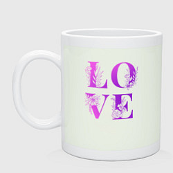 Кружка керамическая Love Любовь цветы, цвет: фосфор