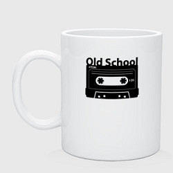 Кружка керамическая Old school music, цвет: белый