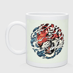 Кружка керамическая Japan tiger head, цвет: фосфор