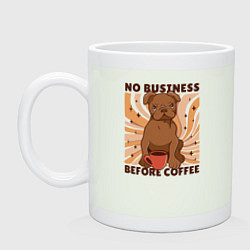 Кружка керамическая No business before coffee, цвет: фосфор