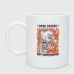 Кружка керамическая Dead inside but caffeinated, цвет: белый