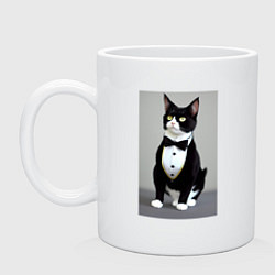 Кружка Кот джентльмен - мем - нейросеть