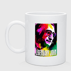 Кружка керамическая Legendary John - The Beatles, цвет: белый