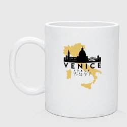 Кружка керамическая Итальянская Венеция, цвет: белый