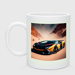 Кружка керамическая Lamborghini Aventador, цвет: фосфор