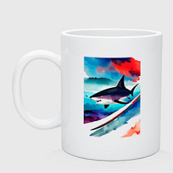 Кружка Shark - watercolor - art