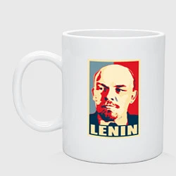 Кружка керамическая Lenin, цвет: белый