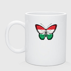 Кружка керамическая Бабочка Венгрия, цвет: белый